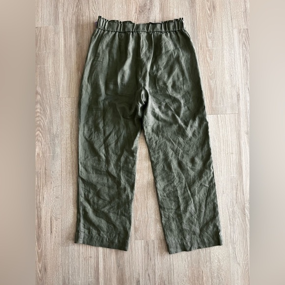 Talbots Women’s Nantucket Washed Line. wide Leg Pants Green - Medium Petite - Picture 6 of 6